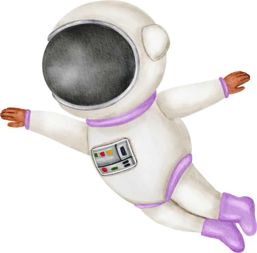 Watercolor purple astronaut